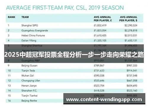 2025中超冠军投票全程分析一步一步走向荣耀之路