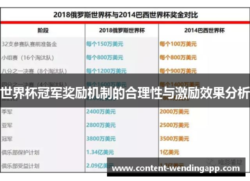 世界杯冠军奖励机制的合理性与激励效果分析