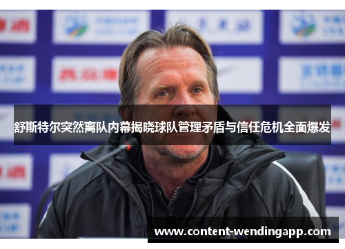 舒斯特尔突然离队内幕揭晓球队管理矛盾与信任危机全面爆发 舒斯特尔突然离队内幕揭晓球队管理矛盾与信任危机全面爆发