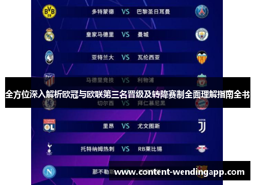 全方位深入解析欧冠与欧联第三名晋级及转降赛制全面理解指南全书 全方位深入解析欧冠与欧联第三名晋级及转降赛制全面理解指南全书